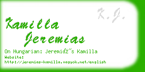 kamilla jeremias business card